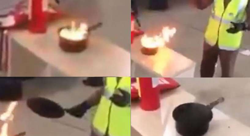 بالفيديو الطريقة الصحيحة لإطفاء الزيت في حال اشتعاله في المطبخ