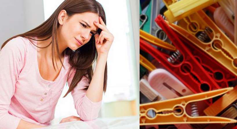 أم تبتكر طريقة ذكية وطبيعية لعلاج الصداع بواسطة ملقط الغسيل