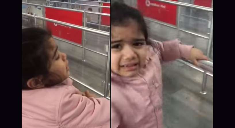 بالفيديو طفلة تودع والدها بطريقة مؤثرة في المطار