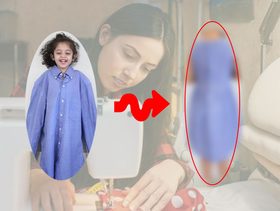 صور ام تحول ملابس زوجها لفساتين لابنتها