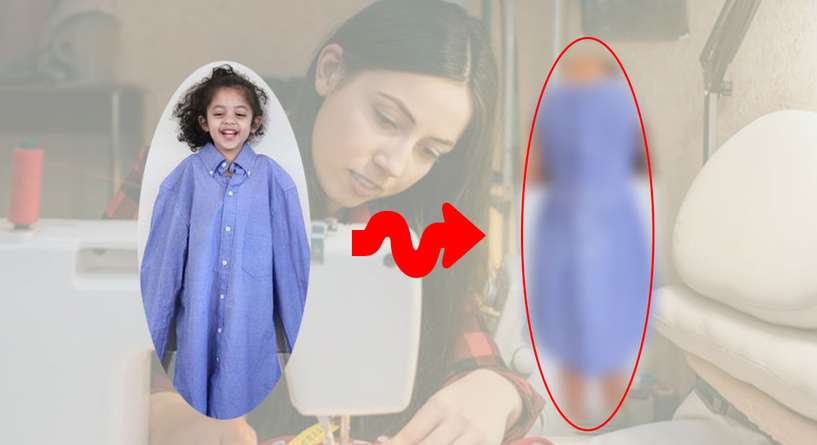 صور ام تحول ملابس زوجها لفساتين لابنتها