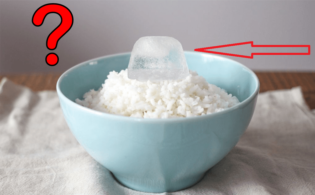 وضع الثلج على الأرز