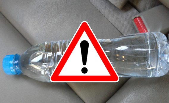 خطر حريق السيارة بسبب قارورة بلاستيكية من الماء