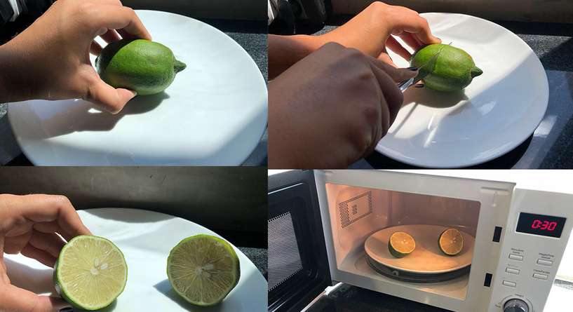 سبب وضع امرأة ليمونة في الميكرويف