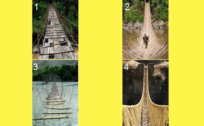 اختبار الشخصية من خلال الجسر الأكثر خطورة في الصورة