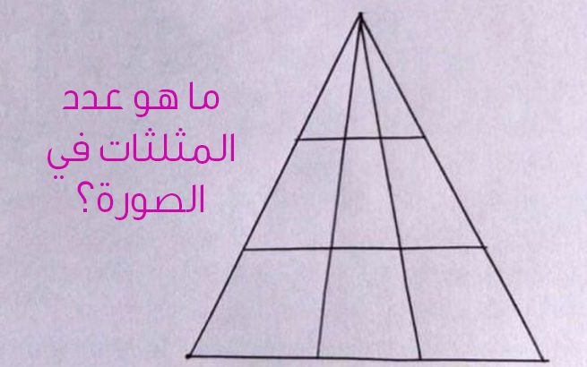 أحجية عدد المثلثات في الصورة