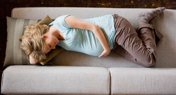 Couch, Furniture, Person
