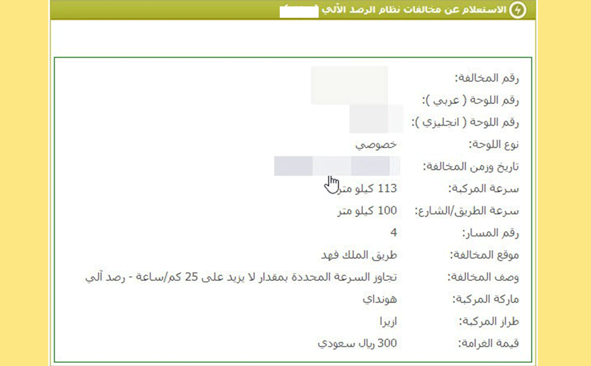 تفاصيل المخالفات المرورية في السعودية