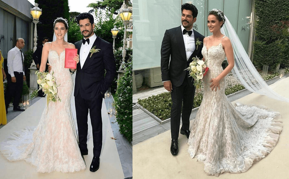 صور زفاف الثنائي التركي الشهير بوراك اوزجيفيت وفهرية افجين