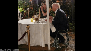 دونالد ترامب وزوجته في عشاء رومانسي