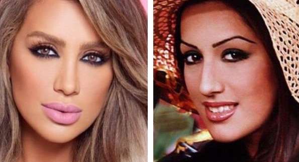 صور حواجب الفنانات العربيات قبل التجميل