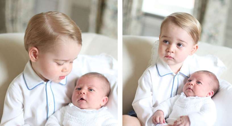 الصور الأولى للأمير جورج وأخته الأميرة شارلوت