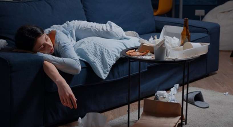 Furniture, Couch, Person