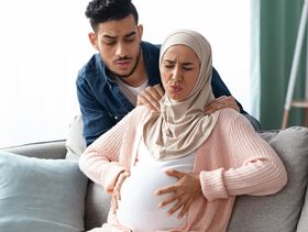 تحجر البطن بعد العلاقة الزوجية للحامل