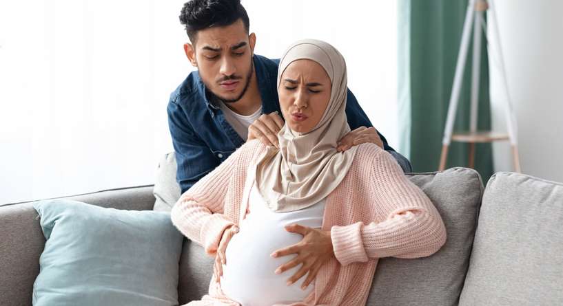 تحجر البطن بعد العلاقة الزوجية للحامل