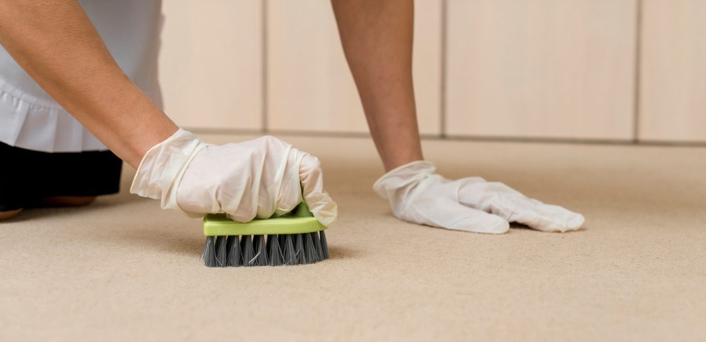تنظيف السجاد بالفرشاة
