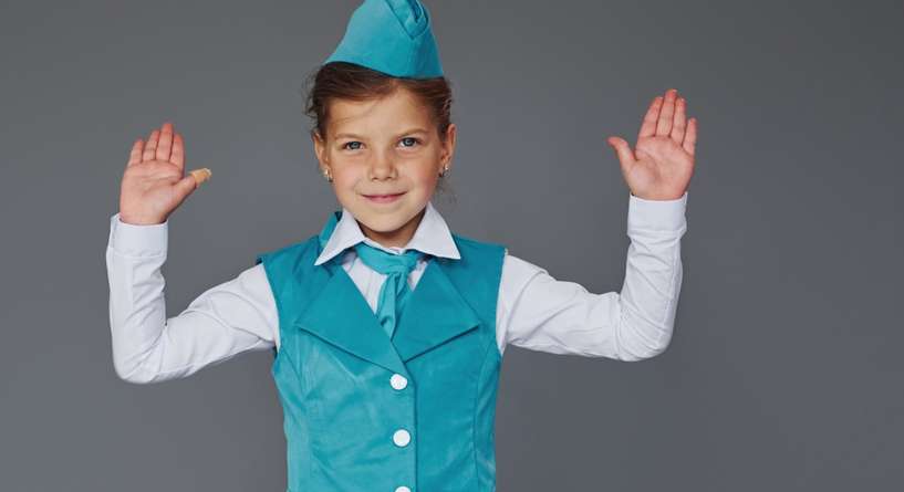 لبس مضيفة طيران للاطفال​