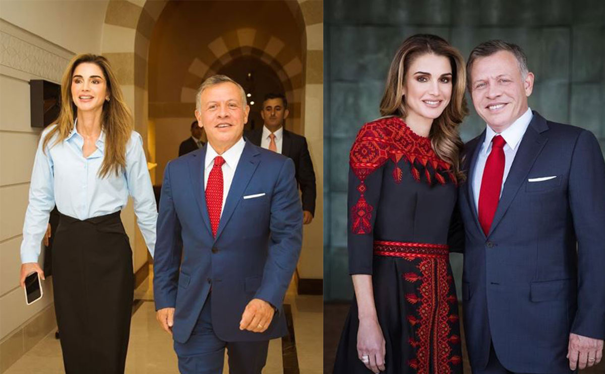 حيل ذكية تعتمدها الأميرة رانيا لتقليص فارق الطول بينها وبين زوجها
